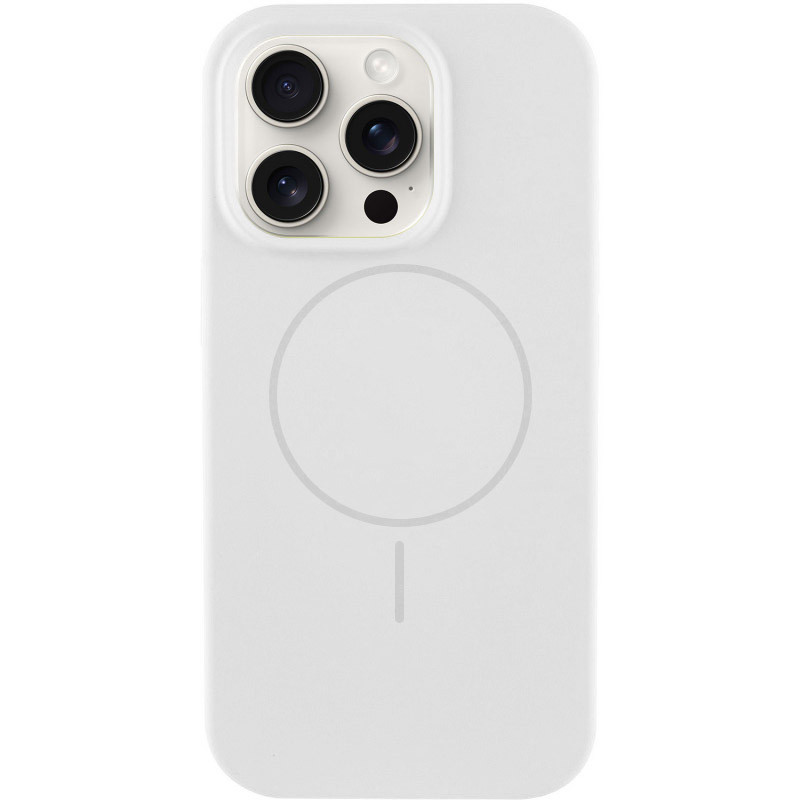 Чохол Silicone Case Full Protective (AA) NO LOGO with Magnetic Safe на Apple iPhone 16 Pro (6.3") (Білий / White)