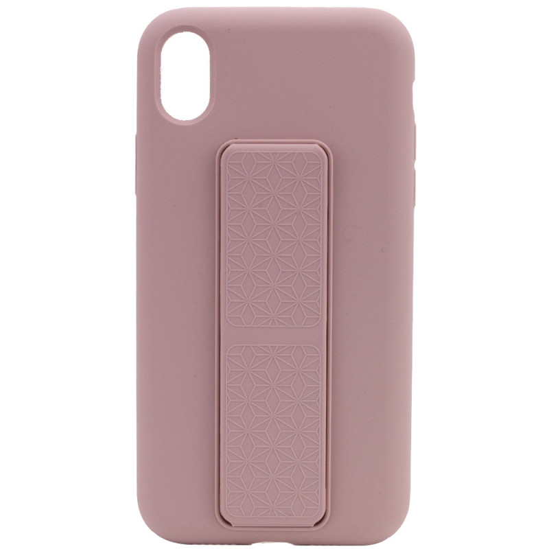 Чехол Silicone Case Hand Holder для Apple iPhone XS Max (6.5") (Розовый / Pink Sand)