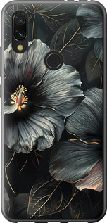 Чохол Чорні квіти на Xiaomi Redmi 7