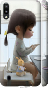 Чехол Милая девочка с зайчиком для Samsung Galaxy M10