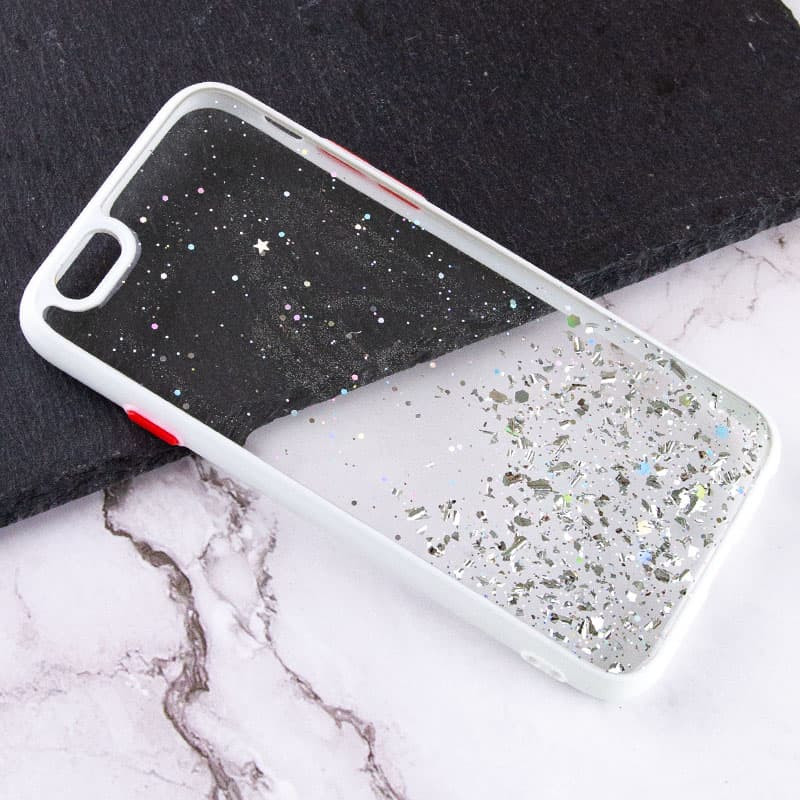 Фото TPU чехол Spangle star с защитой камеры для Apple iPhone 6/6s (4.7") (Белый) на vchehle.ua