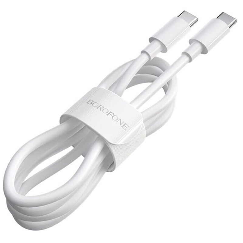 Дата кабель Borofone BX44 High-energy Type-C to Type-C 100W (1m) (Білий) в магазині vchehle.ua