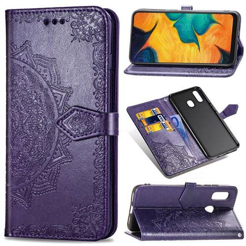 Фото Кожаный чехол (книжка) Art Case с визитницей для Samsung Galaxy A20 / A30 (Фиолетовый) на vchehle.ua