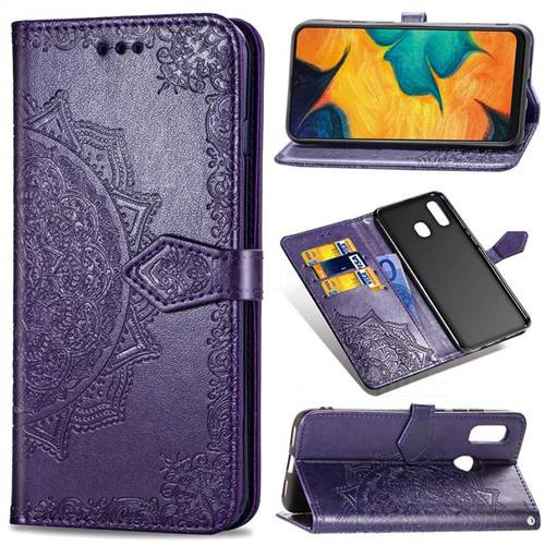 Фото Кожаный чехол-книжка Art Case с визитницей для Samsung Galaxy A20 / A30 (Фиолетовый) на vchehle.ua