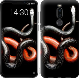 

Чехол Красно-черная змея на черном фоне для Meizu X8 765251