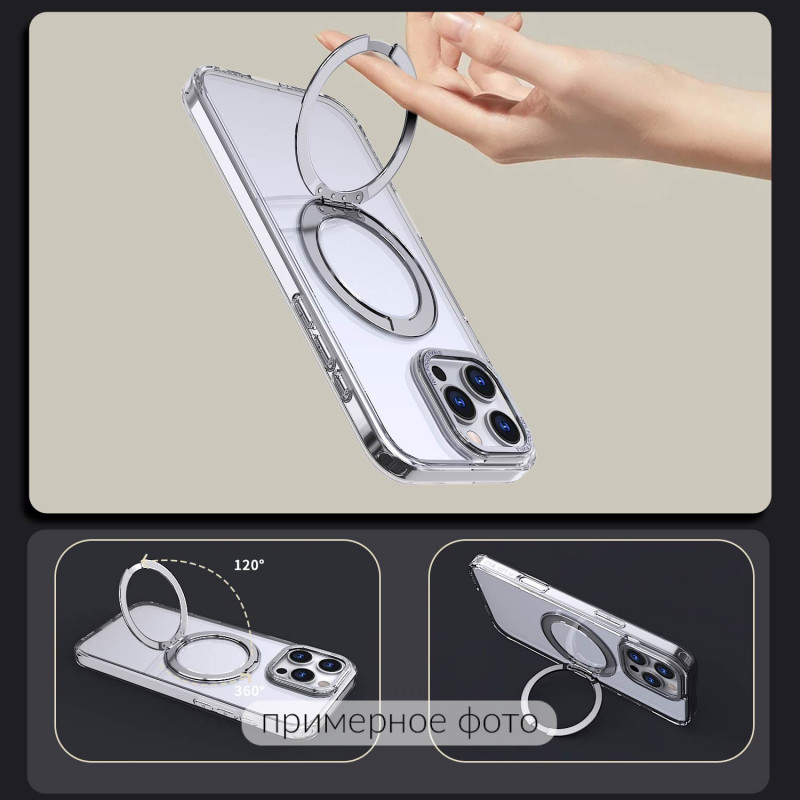 Чехол TPU+PC Empire with Magnetic Safe and Ring для Apple iPhone 16e (6.1") (Clear) в магазине vchehle.ua