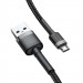 Фото Дата кабель Baseus Cafule MicroUSB Cable 2.4A (1m) (CAMKLF-BG) (Сірий / Чорний) на vchehle.ua