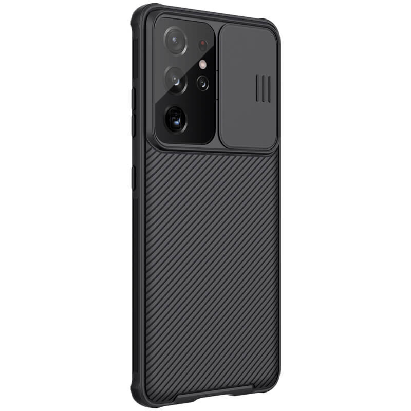 Купити Карбонова накладка Nillkin Camshield (шторка на камеру) на Samsung Galaxy S21 Ultra (Чорний / Black) на vchehle.ua