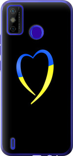 Чехол Жёлто-голубое сердце для Tecno Spark 6 Go KE5