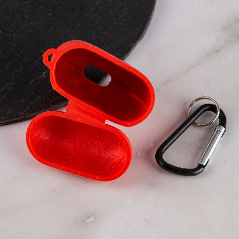 Силиконовый футляр с микрофиброй для наушников Airpods 1/2 (Красный / Red) в магазине vchehle.ua