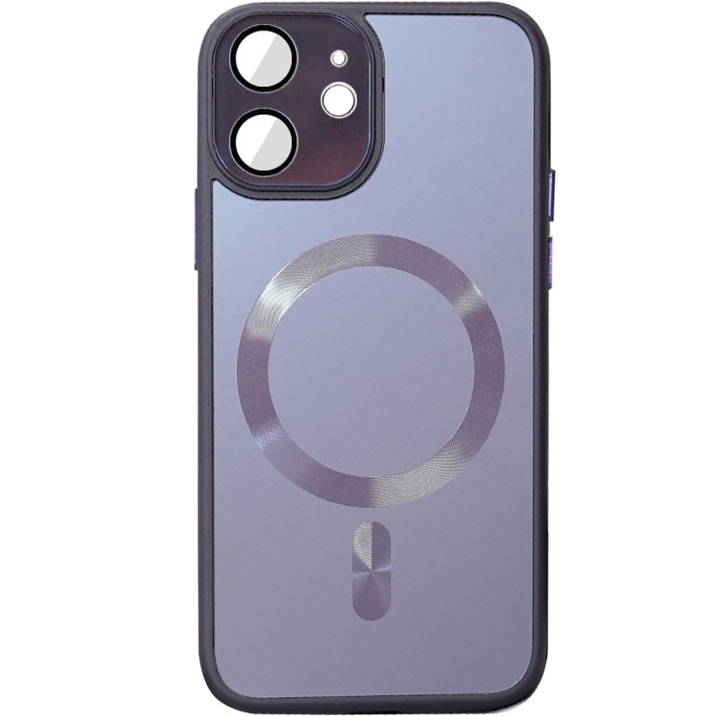 Чехол TPU+Glass Sapphire Midnight with Magnetic Safe для Apple iPhone 12 (6.1") (Фиолетовый / Deep Purple)