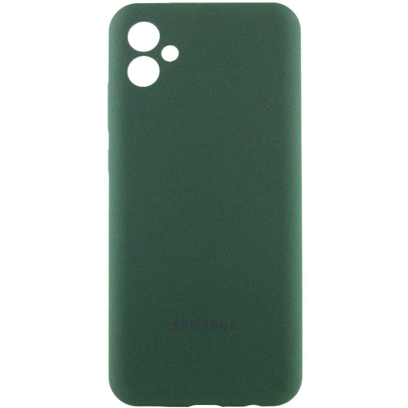Чехол Silicone Cover Lakshmi Full Camera (AA) with logo для Samsung Galaxy A05 (Зеленый / Dark green)