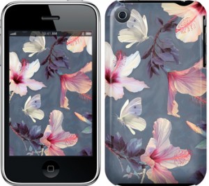 Чехол Нарисованные цветы для iPhone 3Gs