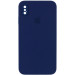 Чохол Silicone Case Square Full Camera Protective (AA) на Apple iPhone XS / X (5.8") (Темно синій / Midnight blue)