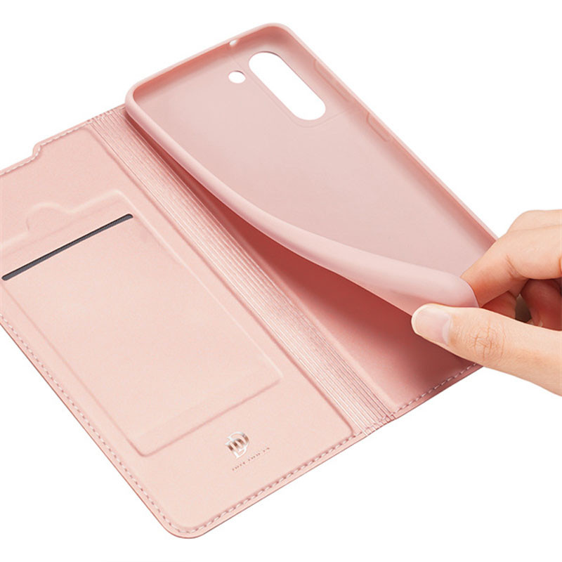 

Чехол-книжка Dux Ducis с карманом для визиток для Samsung Galaxy S21 FE (Rose Gold) 1171932