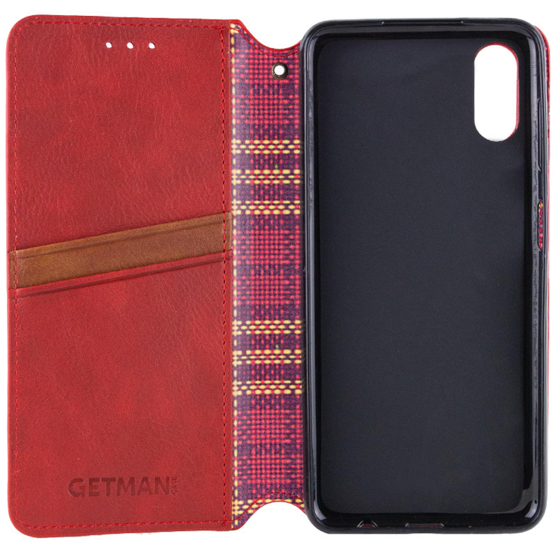 Фото Кожаный чехол-книжка GETMAN Cubic (PU) для Apple iPhone X / XS (5.8") (Красный) в магазине vchehle.ua