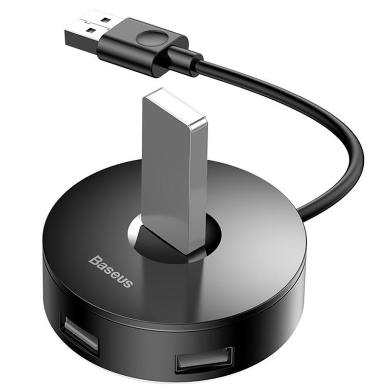 Купить Переходник HUB Baseus Round Box USB to USB 3.0 + 3USB 2.0 (CAHUB-F) (Черный) на vchehle.ua