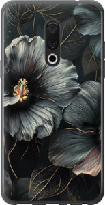 Чохол Чорні квіти на Meizu 15 Plus