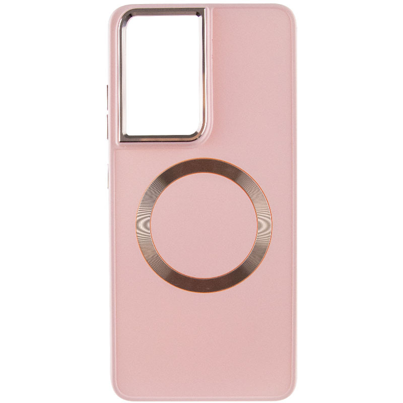 Фото TPU чехол Bonbon Metal Style with Magnetic safe для Samsung Galaxy S21 Ultra (Розовый / Light Pink) на vchehle.ua
