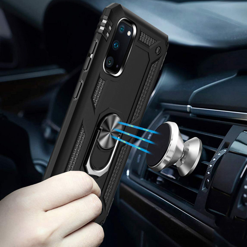 Ударопрочный чехол Serge Ring for Magnet для Samsung Galaxy S20 (Черный) в магазине vchehle.ua