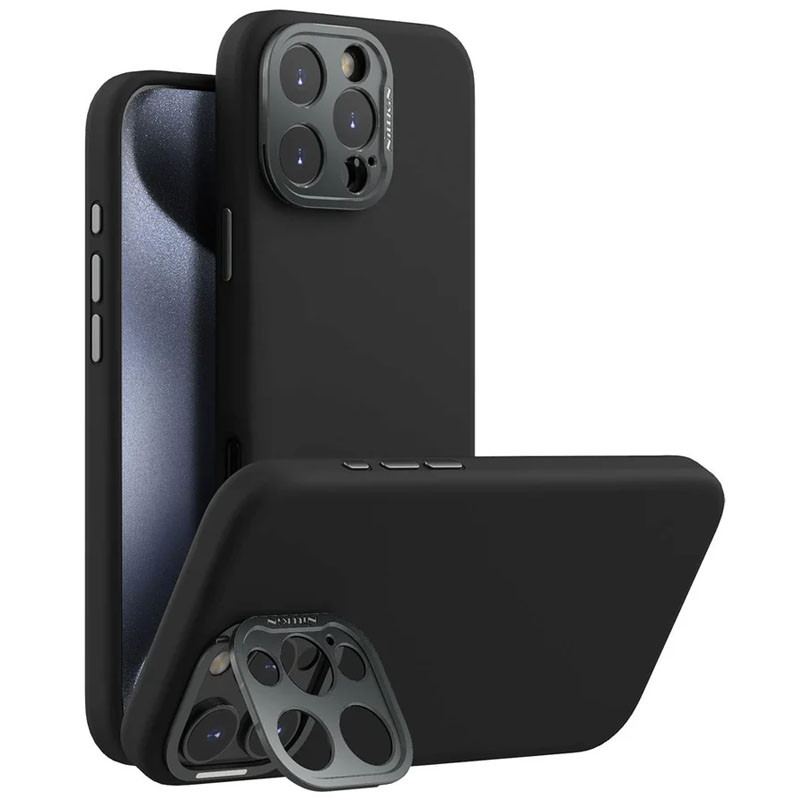 Чехол Silicone Nillkin LensWing Prop Magnetic для Apple iPhone 16 Pro Max (6.9") (Черный / Black)