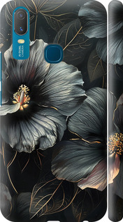 Чохол Чорні квіти на Vivo Y11