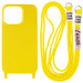 Чехол Cord case c длинным цветным ремешком для Apple iPhone 14 Plus (6.7") (Желтый)