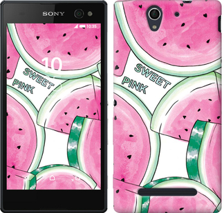 Чехол на Sony Xperia C3 D2502 Розовый арбузик