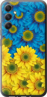 Чехол Жёлто-голубые цветы для Samsung Galaxy A34 A346E