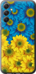 Чехол Жёлто-голубые цветы для Samsung Galaxy A34 A346E