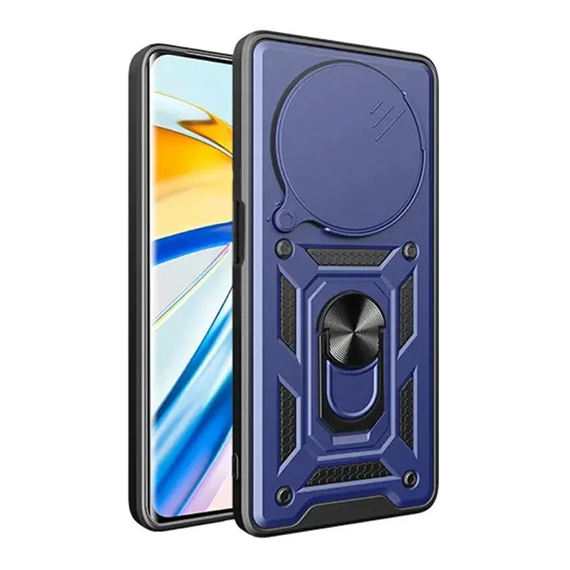 Фото Ударопрочный чехол Camshield Serge Ring для Xiaomi Redmi Note 14 Pro 4G (Синий) на vchehle.ua