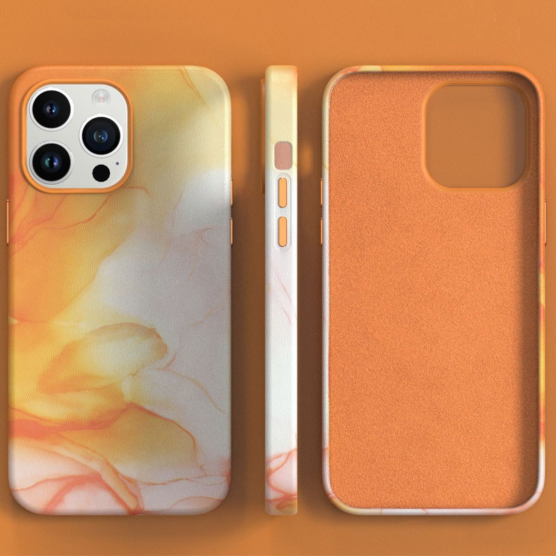 Фото Кожаный чехол Figura Series Case with Magnetic safe для Apple iPhone 13 Pro (6.1") (Orange) на vchehle.ua