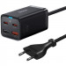 МЗП Baseus GaN3 Pro 2хType-C+2USB 65W EU (з Cable Type-C to Type-C 100W (20V/5A) 1m) (CCGP04) (Black)