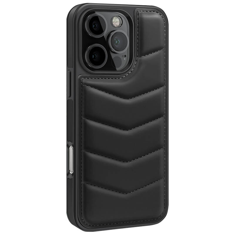 Заказать Кожаная накладка Puffer with Magnetic Safe для Apple iPhone 16 Pro Max (6.9") (Black) на vchehle.ua