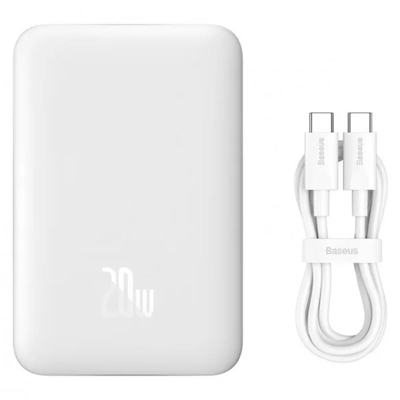 Заказать Портативное ЗУ Power Bank Baseus Magnetic Mini 20W c БЗУ 10000 mAh (PPCX070001) (White) на vchehle.ua