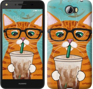 Чохол Зеленоокий кіт в окулярах для Huawei Y5 II