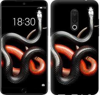 

Чохол Червоно-чорна змія на чорному тлі на Meizu 15 Plus 677486