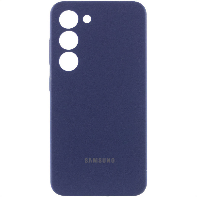 Чехол Silicone Cover Lakshmi Full Camera (AAA) with Logo для Samsung Galaxy S23 (Темно-синий / Midnight blue)