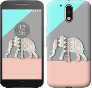 Чехол Узорчатый слон для Motorola Moto G4 / G4 Plus