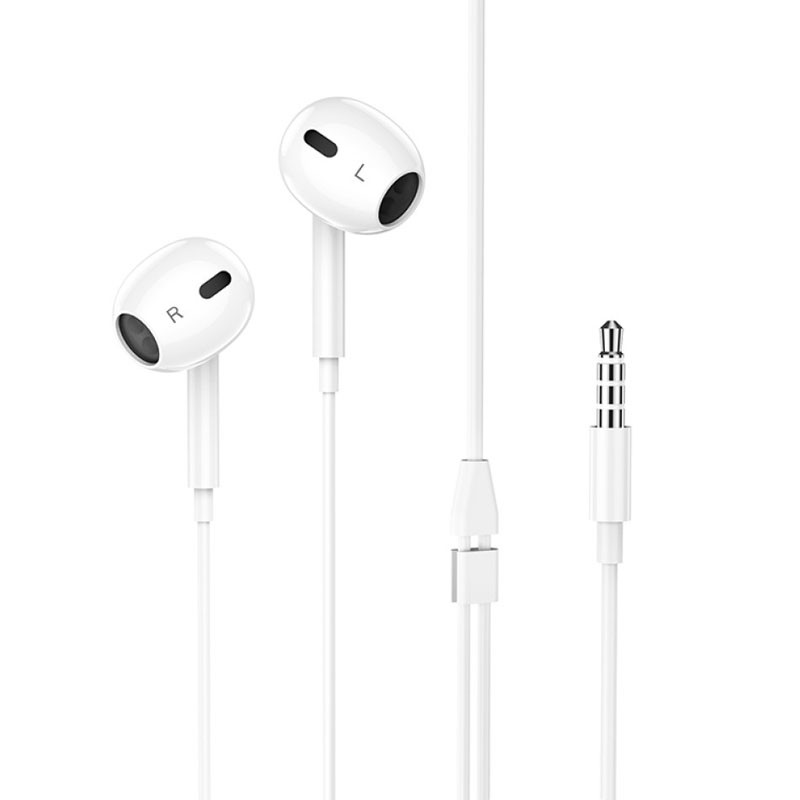 Фото Стерео наушники Hoco M101 Max (3.5mm/1.2m) (White) на vchehle.ua