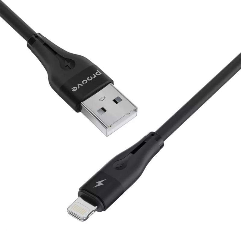 Фото Дата кабель Proove Soft Silicone USB to Lightning 2.4A (1m) (Black) в маназині vchehle.ua