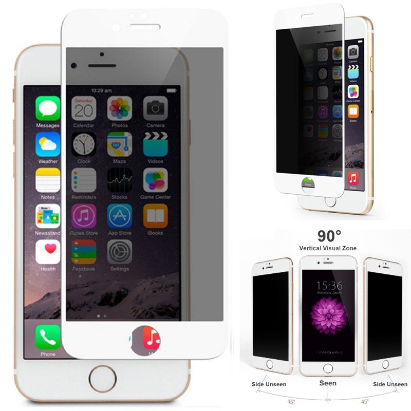 Фото Захисне скло Privacy 5D (full glue) (тех.пак) на Apple iPhone 7 / 8 / SE (2020) (4.7") (Білий) на vchehle.ua