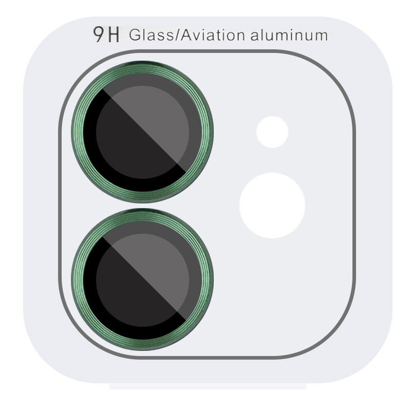 Захисне скло Metal Classic на камеру (в упак.) на Apple iPhone 12 / 12 mini / 11 (Салатовий / Green)