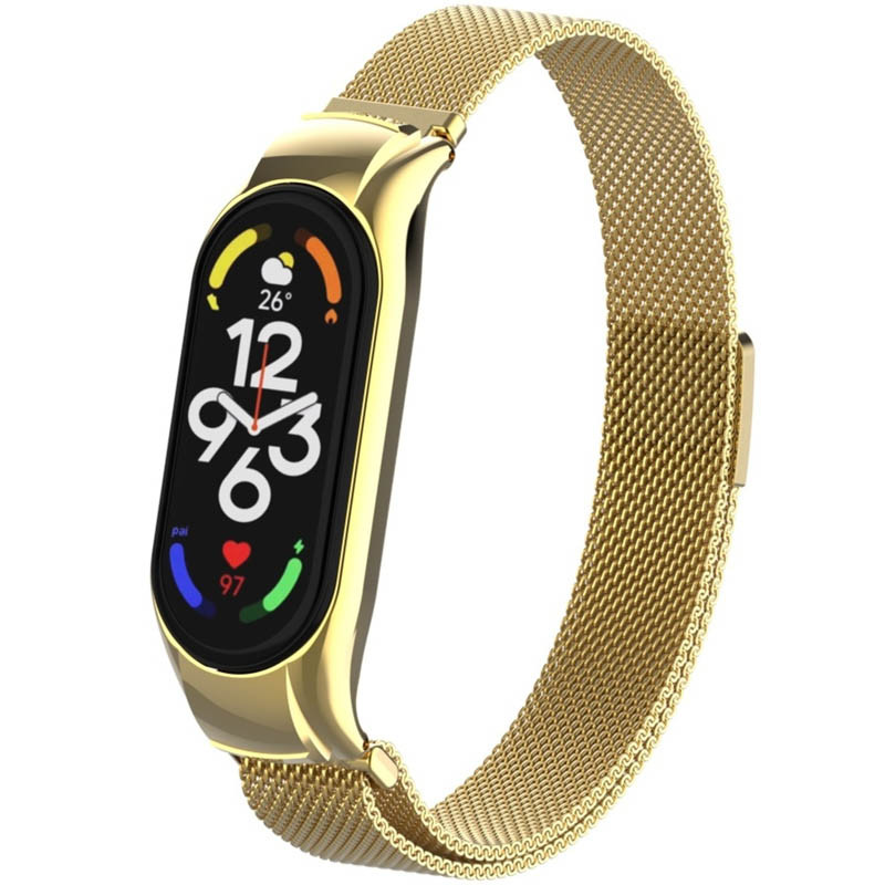 Ремешок Milanese Loop Design для Xiaomi Mi Band 7 (Gold)