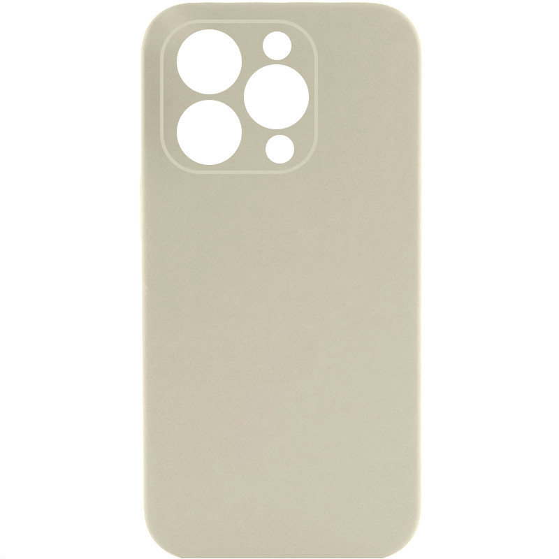 Чехол Silicone Case Full Camera Protective (AA) NO LOGO для Apple iPhone 16 Pro Max (6.9") (Бежевый / Antique White)