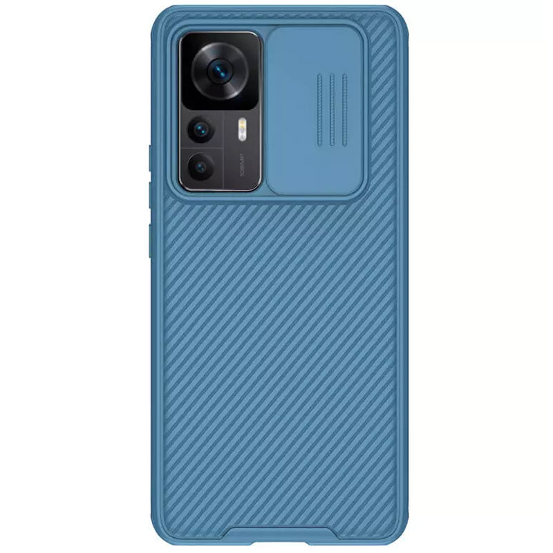 Карбонова накладка Nillkin Camshield (шторка на камеру) на Xiaomi Redmi K50 Ultra / Xiaomi 12T (Синий / Blue)