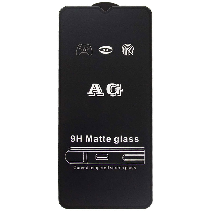 Захисне скло 2.5D CP + (full glue) Matte на Xiaomi Redmi 9A / 9C / 10A / A1 / A1+ / A2 / A2+ (Чорне)