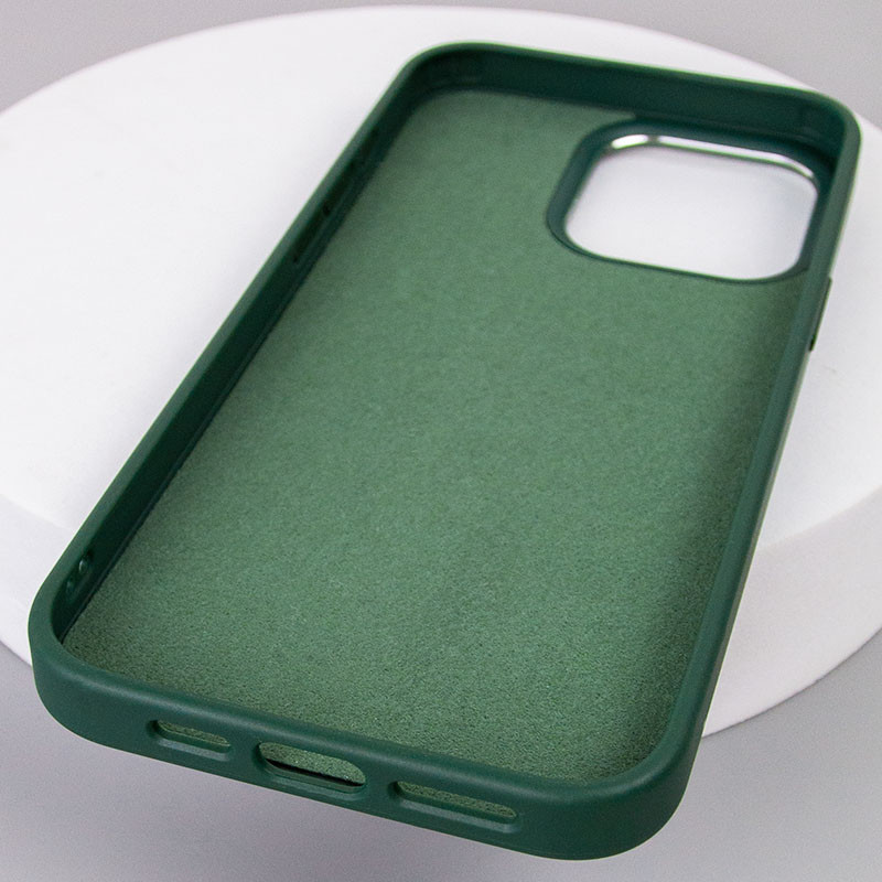 Кожаный чехол Bonbon Leather Metal Style with Magnetic Safe для Apple iPhone 13 Pro (6.1") (Зеленый / Pine green) в магазине vchehle.ua