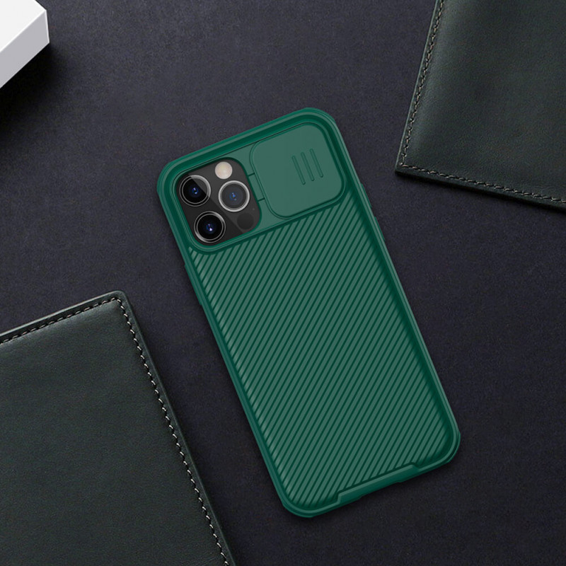 Карбоновая накладка Nillkin Camshield (шторка на камеру) для Apple iPhone 14 Pro (6.1") (Зеленый / Dark Green) в магазине vchehle.ua