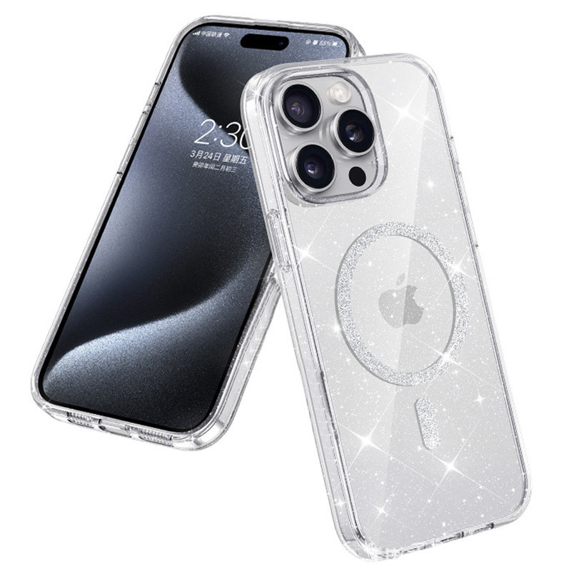 Фото Чохол TPU Eclipse Sparkle (MagFit) на Apple iPhone 12 Pro Max (6.7") (Clear) на vchehle.ua